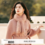 伊芙麗（eifini）毛呢外套女2021年新款秋裝韓版短款大毛領(lǐng)雙面呢羊毛大衣 粉色 165/88A/L