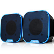 樂放LF807有線音箱小音響3.5MM+USB電腦筆記本使用2.0桌面小即插即用 樂放LF807 藍色