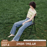 ONLY夏季涼感冰氧酷高腰顯瘦直筒褲牛仔褲女|124232025 J33 350水洗牛仔藍 M (165) M褲長減短