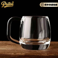 Pritea天然水晶杯透明帶辦公室男士把手養(yǎng)生杯泡茶杯燕麥杯咖啡杯 B款高9直徑9
