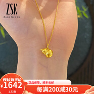 ZSK黃金吊墜葫蘆提溜古法金小吊墜足金手串珠掛飾工費120元 1.73克大葫蘆吊墜