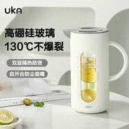 UKA冷水壺高硼硅玻璃涼白開(kāi)水壺杯耐高溫防燙家用大容量 白色