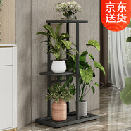 索爾諾 花架多層折疊落地室內(nèi)家用陽臺(tái)裝飾花架鐵藝客廳庭院簡(jiǎn)約多肉架 深灰閃銀H914（4盆升級(jí)版）