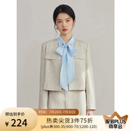 自巧小個(gè)子法式復(fù)古小香風(fēng)套裝女2023春裝新款設(shè)計(jì)感短外套半身裙 流花米-西裝 M (153-155cm左右參考)
