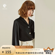 范思藍(lán)恩春秋新款雪紡白襯衫女設(shè)計(jì)感小眾復(fù)古港味職業(yè)裝襯衣女 黑色 L