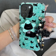 雙鉑薄荷綠星星貓手鏈適用蘋(píng)果17Promax1615手機殼iPhone14131211XR87 白底IMD-ZCL171+F94支架+E103手鏈 蘋(píng)果16ProMax