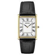 精工（SEIKO）男士石英表白盤皮帶米防水簡約商務(wù)腕表 White