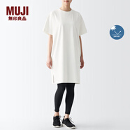 無印良品（MUJI）Walker 女式 防紫外線 短袖連衣裙 女裝裙子 硬核防曬 BIH01A3S 米白色 2XL （170/96A）