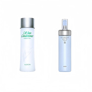 ALBION澳爾濱健康水爽膚精萃液化妝水330ml 煥白水乳套裝3號(hào)乳