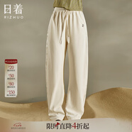 日著設(shè)計(jì)師女裝2025秋季新款運(yùn)動(dòng)休閑寬松顯瘦高級(jí)窄版直筒長(zhǎng)褲子 米白加厚款 S
