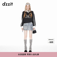 DZZIT地素暗紋提花球衣夏季運動休閑風(fēng)女 黑色 S