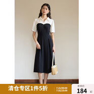 獨(dú)束【束型系列】大碼郁金裙雙版型拼接連衣裙女新款顯瘦氣質(zhì)裙子 常規(guī)蘋(píng)果型-短袖版 2XL (尺碼：4)