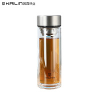 凱霖雙層玻璃茶水分離杯高檔商務(wù)禮品雙層玻璃杯0397 350ml