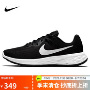 耐克NIKE跑步鞋男緩震透氣REVOLUTION 6運(yùn)動(dòng)鞋DC3728-003黑白42