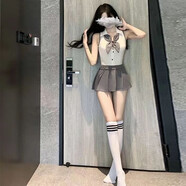 情趣內衣sm羞恥高檔刺激網衣黑絲性感誘惑連體衣大碼夫妻房事戰(zhàn)袍 校園JK制服清純百褶裙 L大碼【130-160斤】