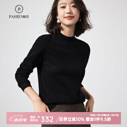 帕什【24新款新色】半高領(lǐng)羊絨衫女100山羊絨百搭針織打底毛衣女ps-02 經(jīng)典黑 L (105-120斤)