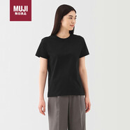 無印良品（MUJI）天竺編織 圓領(lǐng)短袖T恤 黑色 XL 