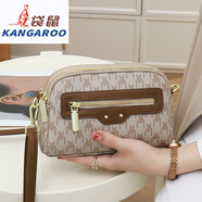 袋鼠（KANGAROO）女包斜挎包女2025新款復古時(shí)尚印花小包包多層口袋小挎包手機包 千鳥(niǎo)格