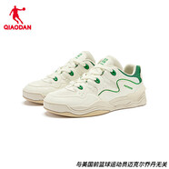 喬丹QIAODAN男鞋女鞋潮流運(yùn)動(dòng)板鞋休閑鞋日常百搭跑步鞋子 象牙色/祖母綠-505 40