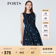PORTS寶姿商場(chǎng)同款 新品女裝甜美木耳邊裝飾無袖連衣裙SN8D027HPP022 丈青 M (6)