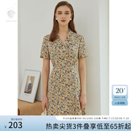 范思藍(lán)恩正式氣質(zhì)通勤連衣裙女夏季收腰顯瘦面試西裝裙 油畫黃 M