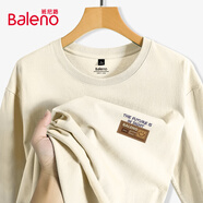 班尼路（Baleno）長(cháng)袖男秋季美式潮流重磅純棉運動(dòng)寬松簡(jiǎn)約復古休閑圓領(lǐng)打底衫t恤