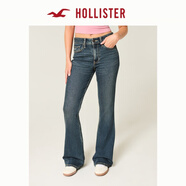 HOLLISTER25秋冬辣妹水洗高腰碎花喇叭牛仔褲女裝355-5642 深色 25 160/64A 0標準版