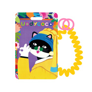 有蒂棵棵原創(chuàng  )插畫(huà)卡套校園飯卡身份證件套公交門(mén)禁卡高顏值工牌防丟保護套 戴珍珠耳環(huán)的貓