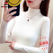 AEMAPE針織衫女2025春秋冬新款韓版加絨加厚半高領(lǐng)毛衣打 MX-7201L_白色_不加絨 S _85-105斤