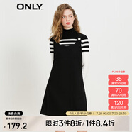 ONLY海軍風(fēng)針織衫背帶裙套裝連衣裙女|123107035 H1Z 黑色 XS (155) 76A