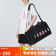 Jordan男女喬丹 滌綸 經(jīng)典大Logo 大容量旅行包健身包FD7040-010黑 均碼