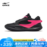 鴻星爾克（ERKE）無雙3max新年款板鞋潮鞋復(fù)古休閑鞋經(jīng)典低幫鞋 正黑/熒光桃粉 44