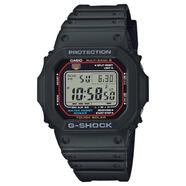 卡西歐（CASIO）石英表多功能六局電波防水表方形潮流腕表 Black FREE