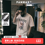 潘·麥克斯（PANMAX）PANMAX潮牌大碼男裝2025夏季新款寬松百搭純棉貓頭印花情侶短袖 白色 6XL