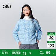 森馬毛衣女冬寬松時(shí)尚氣質(zhì)圓領(lǐng)針織衫優(yōu)雅千鳥(niǎo)格套頭衫女裝內(nèi)搭 藍(lán)色調(diào)00388 165/88A/L