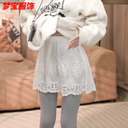 事思韓系小眾花邊刺繡疊穿裙簾高腰層次感打底半身裙迷你屁簾 白色 2XL