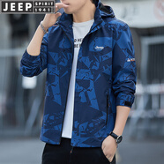 JEEP SPIRIT吉普夾克男春秋外套休閑上衣時(shí)尚百搭潮流簡(jiǎn)約氣質(zhì)休閑夾克外套 2628藍(lán)色 L （建議106斤-120斤）