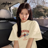MJ STYLE純棉短袖T恤男女2025年夏季寬松休閑百搭美式復古風辣妹半袖上衣