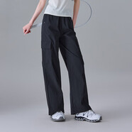 索菲絲爾多口袋工裝褲女2025夏季薄款時(shí)尚寬松百搭顯瘦輕運動(dòng)休閑褲子 黑色 27