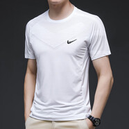 NBA SHOES-NIKE冰絲短袖恤男夏季運(yùn)動速干上衣寬松體恤跑步健身訓(xùn)練半袖 白色702063# M 碼建議95-115斤左右
