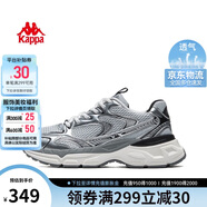 卡帕（Kappa）女鞋厚底增高老爹鞋子女夏季透氣網(wǎng)面鞋休閑運動慢跑鞋 奧運灰 39