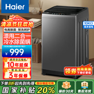 海爾（Haier）洗衣機全自動10公斤 桶自潔 超凈洗 電離除菌螨 不銹鋼內桶 單脫水 波輪洗衣機 國家補貼 【漂甩二合一】XQB100-Z6088