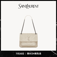 YSL圣羅蘭 女士NIKI中號復古皮革手袋 復古白 U