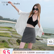 IBUDU2025夏季新款高腰波點(diǎn)印花半身裙修身短裙小a裙復(fù)古女 巖灰 M
