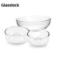 Glasslock碗加厚耐高溫玻璃碗透明沙拉酸奶碗蒸蛋湯飯碗多組合裝