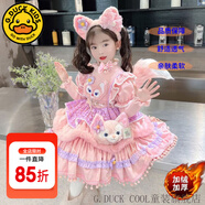 G.DUCKKIDS童裝洛麗塔公主裙女童連衣裙春秋季兒童裙子秋冬針織毛衣蓬蓬裙女 0227粉色毛衣裙+裙撐【加絨款】 110 尺碼4~5歲【100-110cm】cm