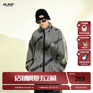 BJHG不計后果冬美式加厚仿羊羔絨棉服男潮寬松保暖毛絨情侶棉衣外套女 灰色 M