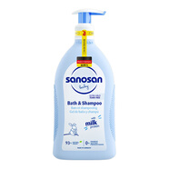 哈羅閃（sanosan）嬰兒洗發(fā)沐浴露二合一套裝400ml*2 【0-12歲】?jì)和窗l(fā)水易沖洗