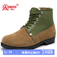 強人羊毛保暖男鞋 經(jīng)典大頭棉鞋 際華3515橡膠底勞保防寒棉短靴 黃 39