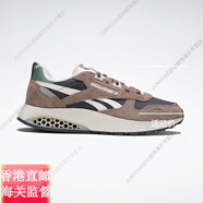 Reebok24夏新男女情侶款CLLEATHER熊貓黑白緩震蜂巢跑鞋官方旗艦正品 100074407 美拉德粉棕色 36